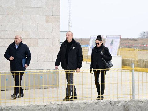 İlham Əliyev birinci xanımla Ağdamda