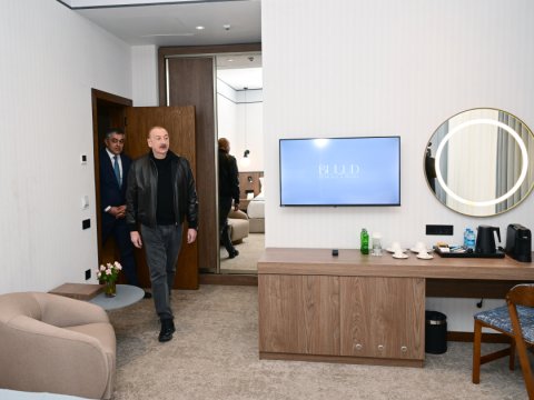 İlham Əliyev Xankəndidə açılışda - FOTOLAR