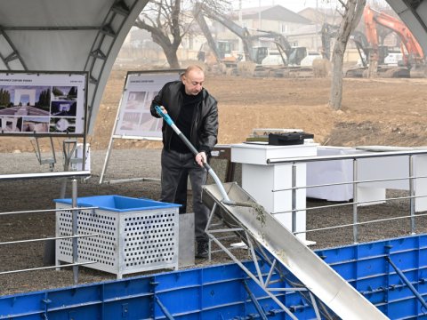 Prezident Xankəndidə Zəfər parkının təməli QOYDU