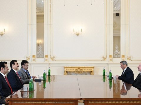 İlham Əliyev Pakistan Senatının sədrini qəbul edib