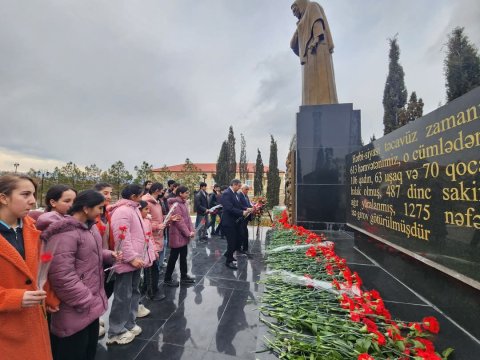 Kəlbəcərli məktəblilər Xocalı qurbanlarının xatirəsini anıblar - FOTO