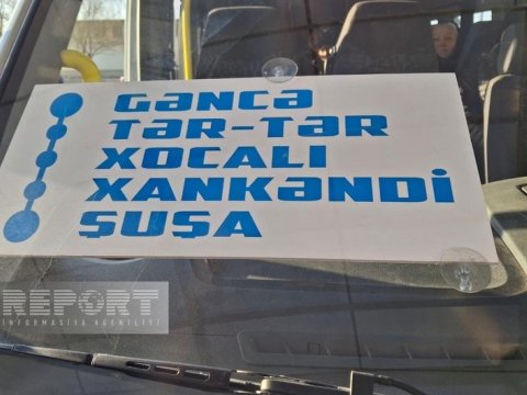 Gəncədən Şuşaya ilk avtobus reysi yola düşdü
