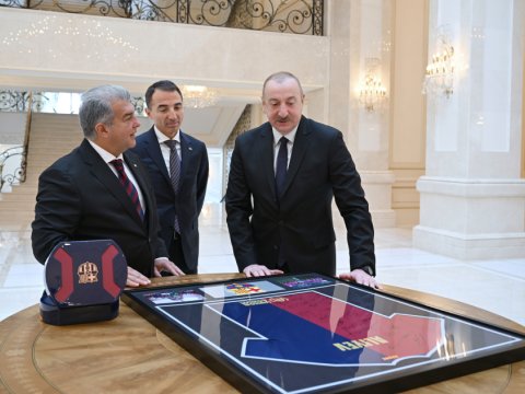 İlham Əliyev &ldquo;Barselona&rdquo;nın prezidentini qəbul etdi - FOTOLAR
