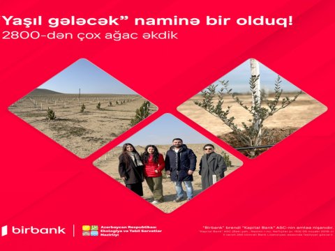 Birbank-lılar &ldquo;Yaşıl gələcək&rdquo; naminə 2800-dən çox ağac əkiblər