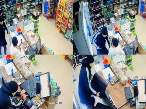 Satıcını bıçaqla hədələyib kassa aparatını ələ keçirdi - ANBAAN GÖRÜNTÜLƏR