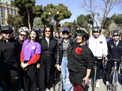 Leyla Əliyeva veloyürüşdə iştirak etdi - FOTO