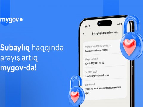 "Subaylıq haqqında arayış"ın "mygov" üzərindən verilməsinə başlanıldı