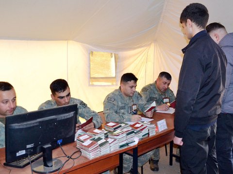Ehtiyatda olan hərbçilər orduya çağrıldı - FOTOLAR