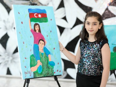 Şəhid övladlarının çəkdiyi rəsm əsərləri - FOTOLAR