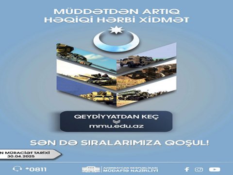 Müddətdən artıq həqiqi hərbi xidmətə qəbul BAŞLADI