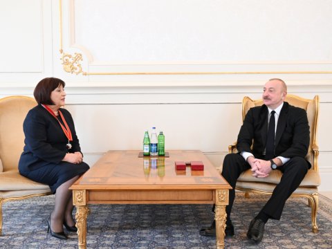 İlham Əliyev Sahibə Qafarovanı qəbul edib - FOTOLAR