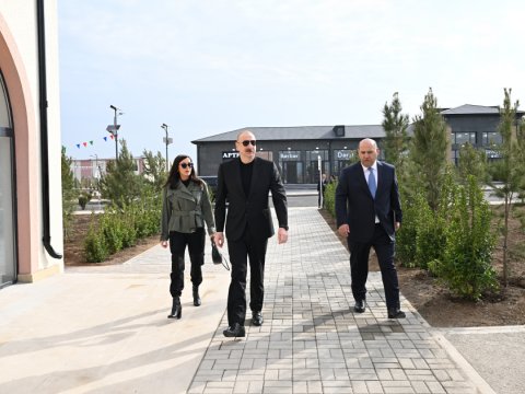 İlham Əliyevlə xanımı Ağdamda - FOTOLAR