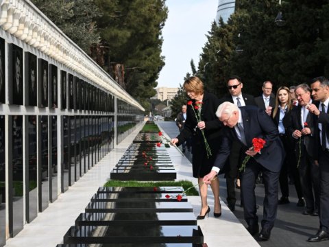 Almaniya Prezidenti və xanımı Şəhidlər xiyabanında - FOTOLAR