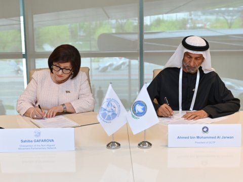 Sahibə Qafarova ilə Ahmed Aljarvan arasında Memorandum imzalandı