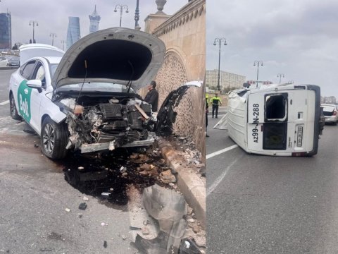 Bakıdakı qəzada 2 nəfər YARALANDI