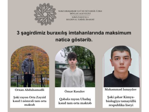 Şəki-Zaqatala bölgəsində 300 bal toplayan məktəblilər
