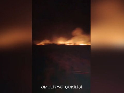 Goranboy və Ucarda açıq ərazidə yanğın - VİDEO