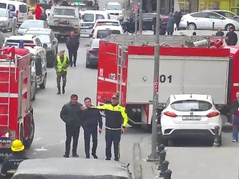 Bakıda güclü yanğın söndürüldü - FOTO+VİDEO