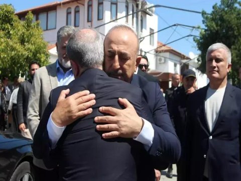 Ceyhun Bayramov Çavuşoğlunun atasının dəfn mərasimində - FOTO