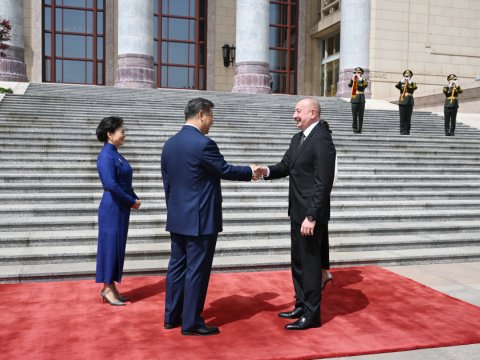 İlham Əliyevin Çində rəsmi qarşılanma mərasimi - FOTOLAR