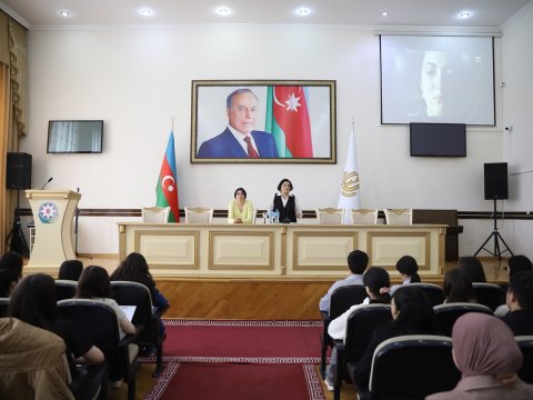 Gəncə Dövlət Universitetində tələbələrə təlim keçirilib - FOTO