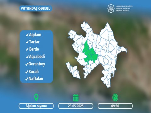 Rəşad Nəbiyev Ağdamda vətəndaşları qəbul edəcək