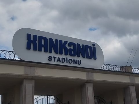 Xankəndi stadionu yenidən təmir olunur - FOTO