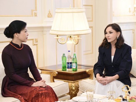 Mehriban Əliyeva baş katibin xanımı ilə görüşdü&nbsp;