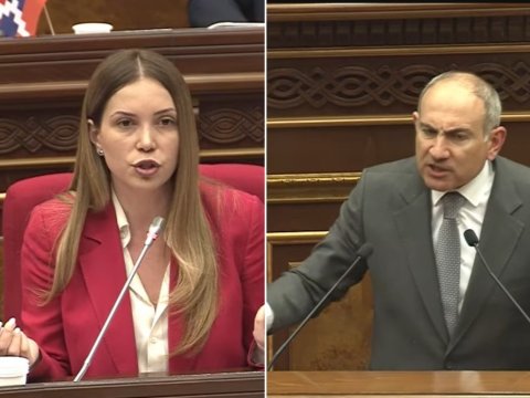Ermənistan parlamentində dava: Paşinyan deputatı döymək istədi - VİDEO