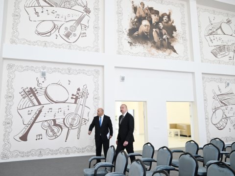 Dövlət başçısı Ağdamda klub-icma mərkəzində - FOTO