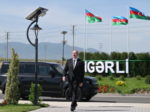 İlham Əliyev Ağdamın Kəngərli kəndinin AÇILIŞNDA