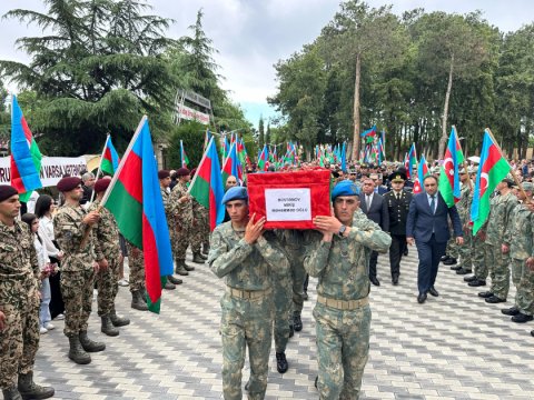 Şəhid Miriş Rüstəmov&nbsp;Ağcabədidə dəfn edildi - FOTO