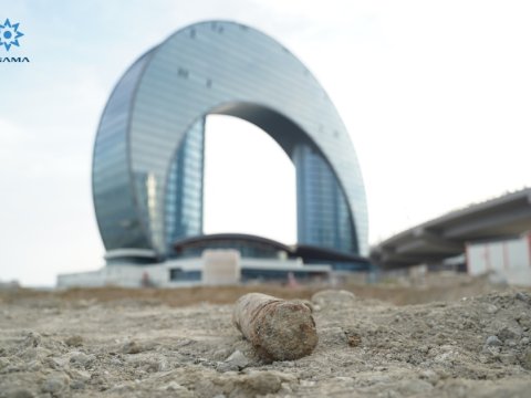 "Port Baku" ərazisində top mərmisi tapıldı&nbsp;- FOTO