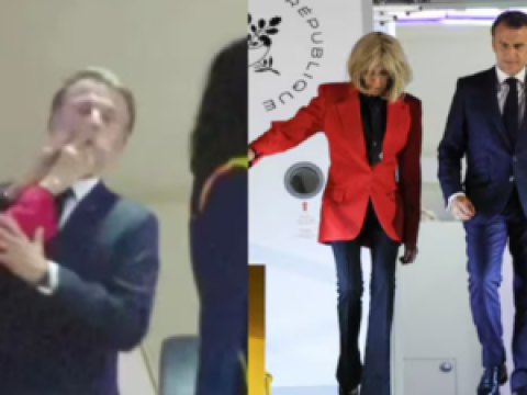 Makron arvadının ona şillə vurmasından danışdı