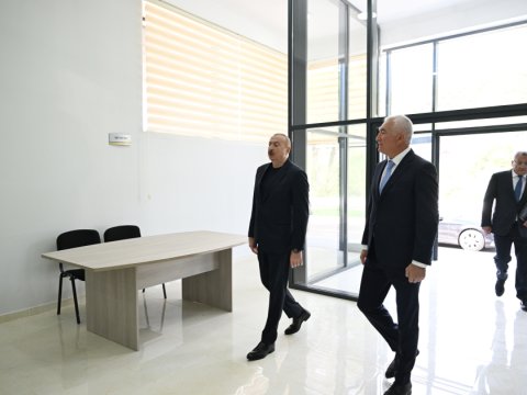 Prezident Laçının Bəylik kəndinin açılışında - FOTOLAR