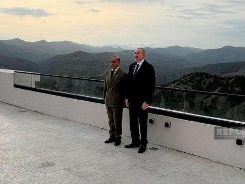 İlham Əliyev Şahbaz Şərifi Laçının mənzərəsi ilə tanış etdi - VİDEO