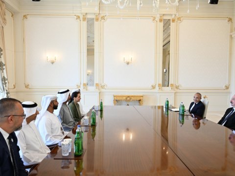 Ərəb iş adamları İlham Əliyevin qəbulunda - FOTOLAR