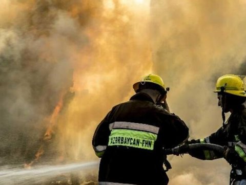 Astarada məktəbin yaxınlığında YANĞIN