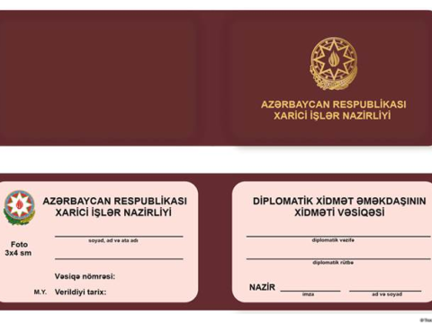 Diplomatların&nbsp;xidməti vəsiqəsinin nümunəsi təsdiqləndi