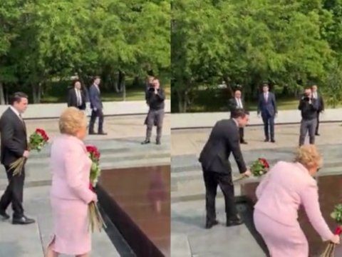 Matviyenko qondarma erməni soyqırımı abidəsinə baş əydi