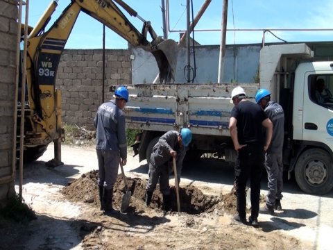 Xəzər rayonunda su təchizatı yaxşılaşdırılır - FOTOLAR