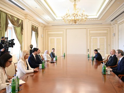 İlham Əliyev&nbsp;Şimali Makedoniya Parlamentinin sədrini qəbul edib