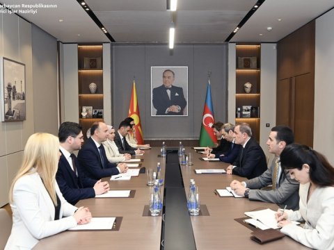 Ceyhun Bayramov Şimali Makedoniya Assambleyasının sədrini qəbul edib