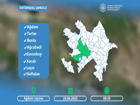 Rəşad Nəbiyev Ağdamda vətəndaşları qəbul edəcək