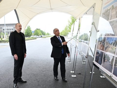 Prezident yol tikintisi ilə tanış oldu
