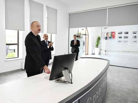 Prezident Yevlaxda SCADA İdarəetmə Mərkəzinin açılışında