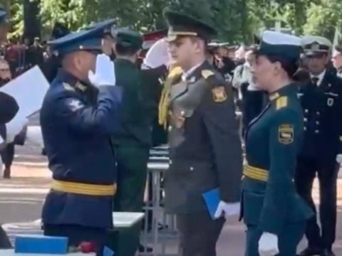 Şəhid polkovnikin oğluna leytenant rütbəsi verildi - FOTOLAR