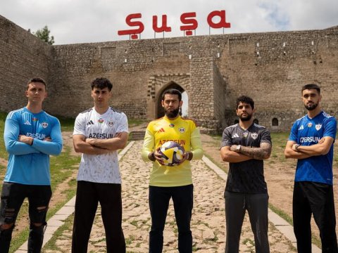 "Qarabağ" yeni formasını Şuşada təqdim etdi - VİDEO