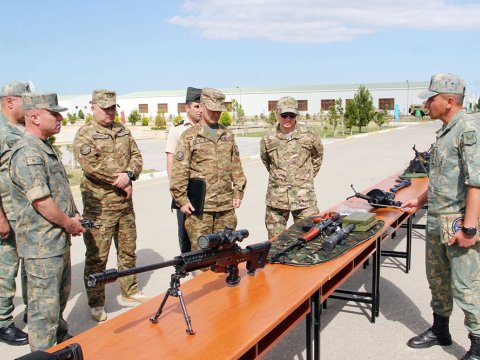 Azərbaycanla Qazaxıstan hərbçiləri bir arada - FOTO