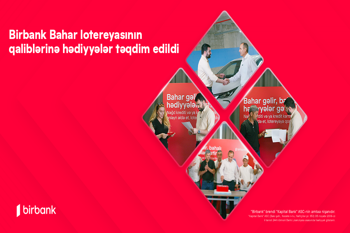 Birbank Bahar lotereyasının qaliblərinə hədiyyələr təqdim olundu